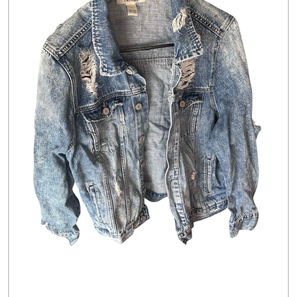 Distressed Light Wash Denim Jacket
